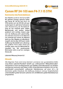 Canon RF 24-105 mm F4-7.1 IS STM mit EOS R6 Labortest, Seite 1 [Foto: MediaNord]