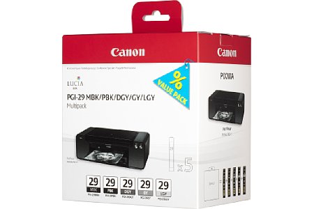 Canon PGI-29 MBK/PBK/DGY/GY/LGY Multipack [Foto: Canon]