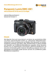 Panasonic Lumix DMC-GX1 mit G X Vario PZ 14-42 mm 3.5-5.6 Asph. Labortest, Seite 1 [Foto: MediaNord]