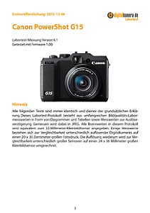 Canon PowerShot G15 Labortest, Seite 1 [Foto: MediaNord]