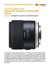 Tamron SP 35 mm F1.8 Di VC USD (F012) mit Canon EOS 5DS R Labortest, Seite 1 [Foto: MediaNord]