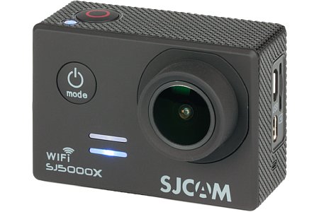 SJCam SJ5000X Frontansicht: Das Design ist identisch mit den anderen SJCam-Modellen der Baureihe SJ4000 und SJ5000 und unverkennbar an das Vorbild GoPro angelehnt. [Foto: MediaNord]