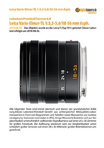 Leica Vario-Elmar-TL 1:3,5-5,6/18-56 mm Asph. mit T (Typ 701) Labortest, Seite 1 [Foto: MediaNord]