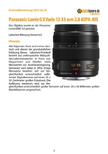 Panasonic Lumix G X Vario 12-35 mm 2,8 ASPH. Power OIS mit DMC-G3 Labortest, Seite 1 [Foto: MediaNord]