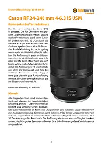 Canon RF 24-240 mm 4-6.3 IS USM mit EOS R Labortest, Seite 1 [Foto: MediaNord]