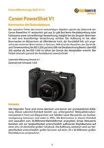 Canon PowerShot V1 Labortest, Seite 1 [Foto: MediaNord]