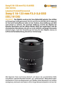 Sony E 18-135 mm F3.5-5.6 OSS (SEL18135) mit Alpha 6400 Labortest, Seite 1 [Foto: MediaNord]