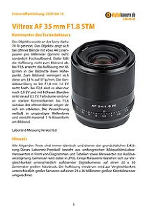 Viltrox AF 35 mm F1.8 STM mit Sony Alpha 7R III Labortest, Seite 1 [Foto: MediaNord]