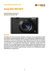 Sony DSC-RX100 V Labortest, Seite 1 [Foto: MediaNord]