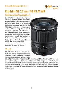 Fujifilm GF 23 mm F4 R LM WR mit GFX100S Labortest, Seite 1 [Foto: MediaNord]