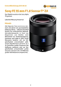 Sony FE 55 mm F1.8 Sonnar T* ZA (SEL55F18Z) mit Alpha 7R Labortest, Seite 1 [Foto: MediaNord]