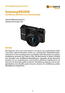 Samsung NX2000 mit NX Lens 20-50 mm 3.5-5.6 II i-Function Labortest, Seite 1 [Foto: MediaNord]