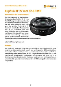 Fujifilm XF 27 mm F2.8 R WR mit X-E4 Labortest, Seite 1 [Foto: MediaNord]