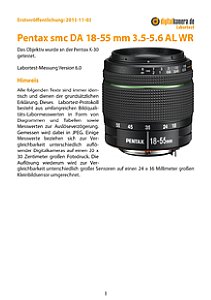 Pentax smc DA 18-55 mm 3.5-5.6 AL WR mit K-30 Labortest, Seite 1 [Foto: MediaNord]