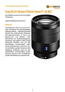 Sony FE 24-70 mm F4 Vario-Tessar T* ZA OSS (SEL2470Z) mit Alpha 7R Labortest, Seite 1 [Foto: MediaNord]