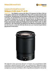 Nikon Z 85 mm F1.8 S mit 7II Labortest, Seite 1 [Foto: MediaNord]