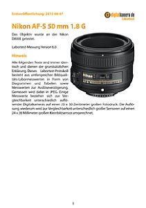 Nikon AF-S 50 mm 1.8 G mit D800E Labortest, Seite 1 [Foto: MediaNord]