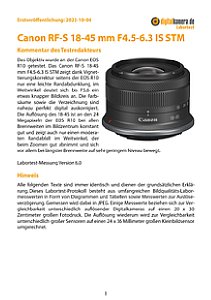 Canon RF-S 18-45 mm F4.5-6.3 IS STM mit EOS R10 Labortest, Seite 1 [Foto: MediaNord]