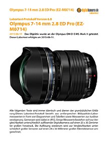 Olympus 7-14 mm 2.8 ED Pro (EZ-M0714) mit OM-D E-M5 Mark II Labortest, Seite 1 [Foto: MediaNord]