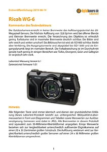 Ricoh WG-6 Labortest, Seite 1 [Foto: MediaNord]