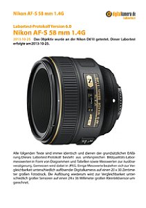 Nikon AF-S 58 mm 1.4G mit D610 Labortest, Seite 1 [Foto: MediaNord]