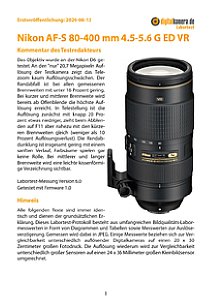 Nikon AF-S 80-400 mm 4.5-5.6 G ED VR mit D6 Labortest, Seite 1 [Foto: MediaNord]