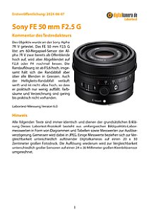 Sony FE 50 mm F2.5 G (SEL50F25G) mit Alpha 7R V Labortest, Seite 1 [Foto: MediaNord]