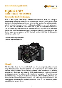 Fujifilm X-S20 mit XF 18-55 mm F2.8-4 R LM OIS Labortest, Seite 1 [Foto: MediaNord]