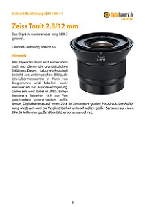 Zeiss Touit 2.8/12 mm mit Sony NEX-7 Labortest, Seite 1 [Foto: MediaNord]