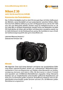 Nikon Z 30 mit Z 16-50 mm F3.5-6.3 VR DX Labortest, Seite 1 [Foto: MediaNord]