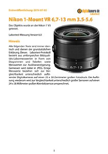 Nikon 1-Mount VR 6,7-13 mm 3.5-5.6 mit 1 V3 Labortest, Seite 1 [Foto: MediaNord]