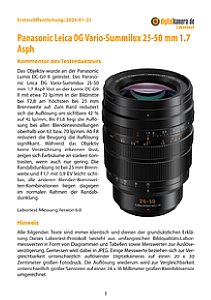 Panasonic Leica DG Vario-Summilux 25-50 mm 1.7 Asph (H-X2550) mit Lumix DC-G9 II Labortest, Seite 1 [Foto: MediaNord]