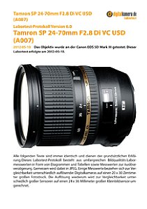 Tamron SP 24-70mm F2.8 Di VC USD (A007) mit Canon EOS 5D Mark III Labortest, Seite 1 [Foto: MediaNord]