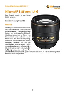 Nikon AF-S 85 mm 1.4 G mit D800E Labortest, Seite 1 [Foto: MediaNord]