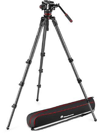 Manfrotto Fluid-Videokopf 504X mit Carbon-Einzelrohrstativ 536 CF (MVK504XCTALL). [Foto: Manfrotto]