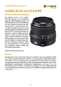 Fujifilm GF 63 mm F2.8 R WR mit GFX100S Labortest, Seite 1 [Foto: MediaNord]