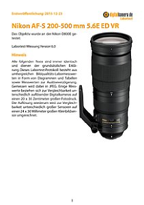 Nikon AF-S 200-500 mm 5.6E ED VR mit D800E Labortest, Seite 1 [Foto: MediaNord]