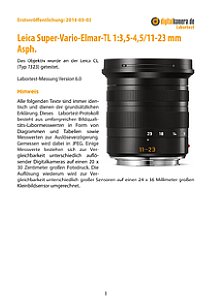 Leica Super-Vario-Elmar-TL 1:3,5-4,5/11-23 mm Asph. mit CL (Typ 7323) Labortest, Seite 1 [Foto: MediaNord]