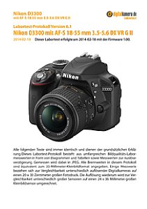 Nikon D3300 mit AF-S 18-55 mm 3.5-5.6 DX VR G II Labortest, Seite 1 [Foto: MediaNord]