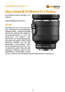 Nikon 1-Mount VR 10-100 4.5-5.6 PD-Zoom mit 1 V1 Labortest, Seite 1 [Foto: MediaNord]