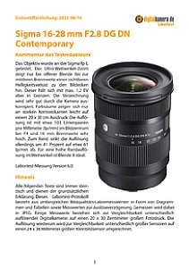 Sigma 16-28 mm F2.8 DG DN Contemporary mit fp L Labortest, Seite 1 [Foto: MediaNord]