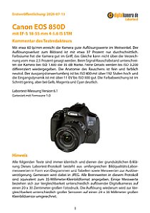 Canon EOS 850D mit EF-S 18-55 mm 4-5.6 IS STM Labortest, Seite 1 [Foto: MediaNord]