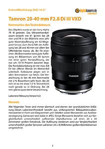 Tamron 20-40 mm F2.8 Di III VXD (A062) mit Sony Alpha 7R III Labortest, Seite 1 [Foto: MediaNord]