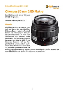 Olympus 50 mm 2 ED Makro (EM-P5020) mit OM-D E-M1 Labortest, Seite 1 [Foto: MediaNord]