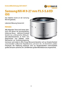 Samsung NX-M 9-27 mm F3.5-5.6 ED OIS mit NX mini Labortest, Seite 1 [Foto: MediaNord]