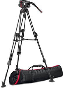 Manfrotto Videokopf 509 Pro mit Stativ 645 Fast Twin Alu (MVK509TWINFA). [Foto: Manfrotto]