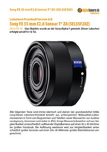 Sony FE 35 mm F2.8 Sonnar T* ZA (SEL35F28Z) mit Alpha 7 Labortest, Seite 1 [Foto: MediaNord]