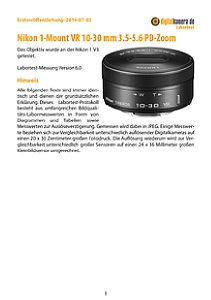 Nikon 1-Mount VR 10-30 mm 3.5-5.6 PD-Zoom mit 1 V3 Labortest, Seite 1 [Foto: MediaNord]