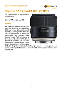 Tamron SP 35 mm F1.8 Di VC USD (F012) mit Canon EOS 5DS R Labortest, Seite 1 [Foto: MediaNord]