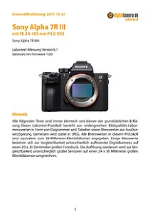 Sony Alpha 7R III mit FE 24-105 mm F4 G OSS (SEL24105G) Labortest, Seite 1 [Foto: MediaNord]